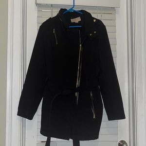 Michael Kors belted jacket with hidden hood
